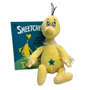 Dr. Seuss The Sneetches Plush Bird Green Star Belly 17" With Book